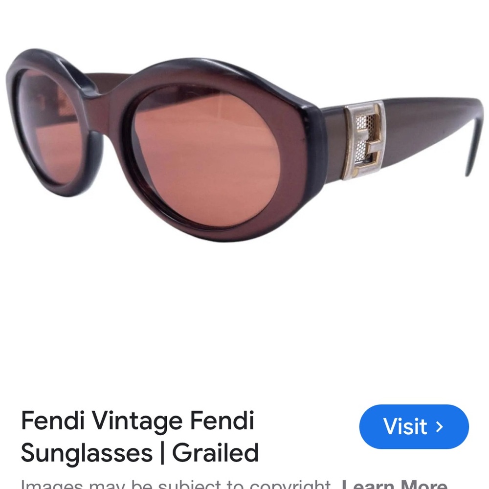 Fendi Bronze Oval Sunglasses with Amber Lenses